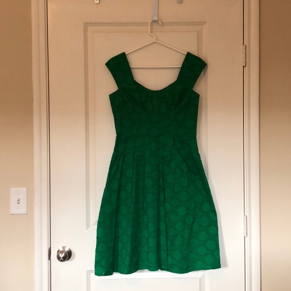 Green polka dot Calvin Klein dress